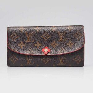 Louis Vuitton Monogram Canvas Red Emilie Bloom Flowers Wallet